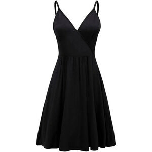 Womens Summer Dress Floral  Spaghetti Strap Sleeveless V-Neck